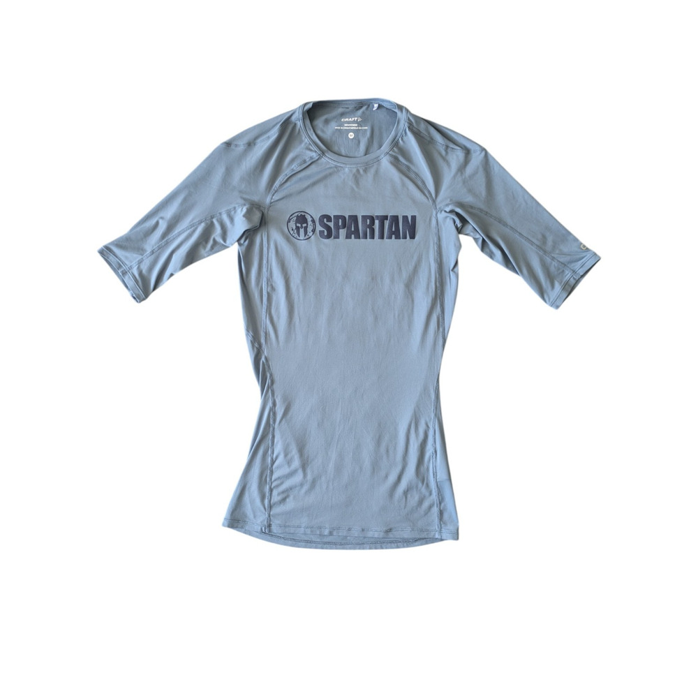 Spartan By Craft Light Blue Compression Short Sleeve Shirt Rash Guard Sz M Mens
